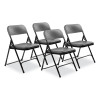 800 Series Plastic Folding Chair, Supports Up To 500 Lb, 18" Seat Height, Charcoal Seat, Charcoal Back, Black Base, 4/Carton