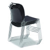 8500 Series Ultra-Compact Plastic Stack Chair, Supports Up To 500 Lbs, 17" Seat Height, Gray Seat/Back, Chrome Base, 4/Carton