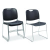 8500 Series Ultra-Compact Plastic Stack Chair, Supports Up To 500 Lbs, 17" Seat Height, Gray Seat/Back, Chrome Base, 4/Carton