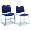 8500 Series Ultra-Compact Plastic Stack Chair, Supports Up To 500 Lbs, 17" Seat Height, Blue Seat/Back, Chrome Base, 4/Pack