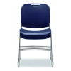8500 Series Ultra-Compact Plastic Stack Chair, Supports Up To 500 Lbs, 17" Seat Height, Blue Seat/Back, Chrome Base, 4/Carton