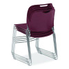 8500 Series Ultra-Compact Plastic Stack Chair, Supports 500 Lbs, 17" Seat Height, Burgundy Seat/Back, Chrome Base, 4/Carton