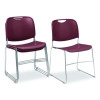 8500 Series Ultra-Compact Plastic Stack Chair, Supports 500 Lbs, 17" Seat Height, Burgundy Seat/Back, Chrome Base, 4/Carton