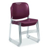 8500 Series Ultra-Compact Plastic Stack Chair, Supports 500 Lbs, 17" Seat Height, Burgundy Seat/Back, Chrome Base, 4/Carton