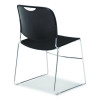 8500 Series Ultra-Compact Plastic Stack Chair, Supports Up To 500 Lbs, 17" Seat Height, Black Seat/Back, Chrome Base, 4/Ct