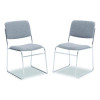 8600 Series Fabric Padded Signature Stack Chair, Supports Up To 500 Lb, 19" Seat Height, Gray Seat/Back, Chrome Base, 2/Pack