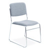 8600 Series Fabric Padded Signature Stack Chair, Supports Up To 500 Lb, 19" Seat Height, Gray Seat/Back, Chrome Base, 2/Pack