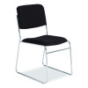 8600 Series Fabric Padded Signature Stack Chair, Supports Up To 500 Lb, 19" Seat Ht, Black Seat/Back, Chrome Base, 2/Pack