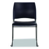 8700 Series Cafetorium Plush Vinyl Stack Chair, Supports Up To 500 Lb, 18" Seat Height, Blue Seat/Back, Black Base, 4/Carton