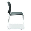 8700 Series Cafetorium Plush Vinyl Stack Chair, Supports Up To 500 Lb, 18" Seat Height, Black Seat/Back, Chrome Base, 4/Ct