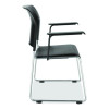 8700 Series Cafetorium Chair w/Armrests, Supports Up To 500 Lb, 18" Seat Ht, Black Seat/Back, Chrome Base, 4/Ct, 2 Ct/Bundle