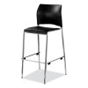 Cafetorium Bar Height Stool, Padded Seat/Back, Supports Up To 500 Lb, 31" Seat Height, Black Seat, Black Back,Chrome Base