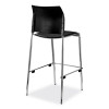 Cafetorium Bar Height Stool, Padded Seat/Back, Supports Up To 500 Lb, 31" Seat Height, Black Seat, Black Back,Chrome Base