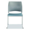 8700 Series Cafetorium Plush Vinyl Stack Chair, Supports Up To 500 Lb, 18" Seat Ht, Blue Seat, Gray Back, Silver Base, 4/Ct