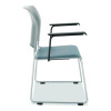 8700 Series Cafetorium Chair w/Armrests, Supports 500 Lbs, 18" Seat Ht, Blue Seat, Gray Back, Silver Base, 4/Ct, 2 Ct/Bundle