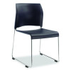 8800 Series Cafetorium Plastic Stack Chair, Supports Up To 500 Lb, 18" Seat Height, Blue Seat/Back, Chrome Base, 4/Carton