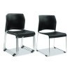 8800 Series Cafetorium Plastic Stack Chair, Supports Up To 500 Lb, 18" Seat Height, Black Seat/Back, Chrome Base, 4/Carton