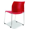 8800 Series Cafetorium Plastic Stack Chair, Supports Up To 500 Lb, 18" Seat Height, Red Seat, Red Back, Chrome Base, 4/Carton