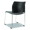 8800 Series Cafetorium Plastic Stack Chair, Supports Up To 500 Lb, 18" Seat Height, Charcoal Seat/Back, Chrome Base, 4/Carton