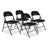 900 Series All-Steel Folding Chair, Supports Up To 250 Lb, 17.75" Seat Height, Black Seat, Black Back, Black Base, 4/Carton
