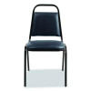 9100 Series Vinyl Upholstered Stack Chair, Supports 300 Lbs, 18" Seat Height, Midnight Blue Seat/Back, Black Base, 4/Carton