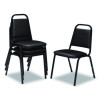9100 Series Vinyl Upholstered Stack Chair, Supports Up To 300 Lbs, 18" Seat Height, Black Seat/Back/Base, 4/Carton