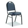 9200 Series Premium Upholstered Stack Chair, Vinyl, Supports 500 Lb, 19" Seat Ht, Midnight Blue Seat/Back, Black Base,2/Pack