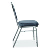 9200 Series Premium Upholstered Stack Chair, Vinyl, Supports 500 Lb, 19" Seat Ht, Midnight Blue Seat/Back, Silver Base, 2/Pk