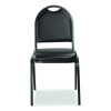 9200 Series Premium Upholstered Stack Chair, Vinyl, Supports Up To 500 Lb, 19" Seat Height, Black Seat/Back, Black Base, 2/Pk