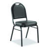 9200 Series Premium Upholstered Stack Chair, Vinyl, Supports Up To 500 Lb, 19" Seat Height, Black Seat/Back, Black Base, 2/Pk
