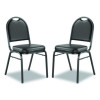 9200 Series Premium Upholstered Stack Chair, Vinyl, Supports Up To 500 Lb, 19" Seat Height, Black Seat/Back, Black Base, 2/Pk