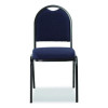 9200 Series Premium Upholstered Stack Chair, Fabric, Supports 500 Lbs, 19" Seat Ht, Midnight Blue Seat/Back, Black Base, 2/Pk