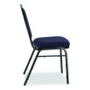 9200 Series Premium Upholstered Stack Chair, Fabric, Supports 500 Lbs, 19" Seat Ht, Midnight Blue Seat/Back, Black Base, 2/Pk