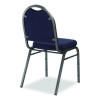 9200 Series Premium Upholstered Stack Chair, Fabric, Supports 500 Lb, 19" Seat Ht, Midnight Blue Seat/Back, Silver Base, 2/Pk