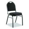 9200 Series Premium Upholstered Stack Chair, Fabric, Supports 500 Lb,19" Seat Height, Ebony Black Seat/Back, Black Base, 2/Pk