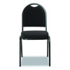 9200 Series Premium Upholstered Stack Chair, Fabric, Supports 500 Lb,19" Seat Height, Ebony Black Seat/Back, Black Base, 2/Pk
