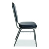 9300 Series Deluxe Upholstered Stack Chair, Vinyl, Supports 500 Lb, 19" Seat Ht, Midnight Blue Seat/Back, Silver Base, 2/Pack