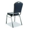 9300 Series Deluxe Upholstered Stack Chair, Vinyl, Supports 500 Lb, 19" Seat Ht, Midnight Blue Seat/Back, Silver Base, 2/Pack