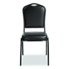 9300 Series Deluxe Upholstered Stack Chair, Vinyl, Supports Up To 500 Lb, 19" Seat Height, Black Seat/Back/Base, 2/Pack