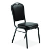 9300 Series Deluxe Upholstered Stack Chair, Vinyl, Supports Up To 500 Lb, 19" Seat Height, Black Seat/Back/Base, 2/Pack