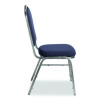 9300 Series Deluxe Upholstered Stack Chair, Fabric, Supports 500 Lb, 19" Seat Ht, Midnight Blue Seat/Back, Silver Base, 2/Pk