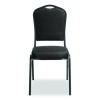 9300 Series Deluxe Upholstered Stack Chair, Fabric, Supports 500 Lb, 19" Seat Height, Ebony Black Seat/Back, Black Base, 2/Pk