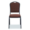 9300 Series Deluxe Upholstered Stack Chair, Fabric, Supports 500 Lb, 19" Seat Height, Chocolatier Seat/Back, Black Base, 2/Pk