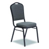 9300 Series Deluxe Upholstered Stack Chair, Fabric, Supports 500 Lb,19" Seat Ht, Nat Graystone Seat/Back, Black Base, 2/Pk