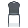 9300 Series Deluxe Upholstered Stack Chair, Fabric, Supports 500 Lb,19" Seat Ht, Nat Graystone Seat/Back, Black Base, 2/Pk