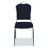 9300 Series Deluxe Upholstered Stack Chair, Fabric, Supports 500 Lb, 19" Seat Ht, Diamond Navy Seat/Back, Silver Base, 2/Pack