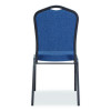 9300 Series Deluxe Upholstered Stack Chair, Fabric, Supports 500 Lb, 19" Seat Ht, Natural Blue Seat/Back, Black Base, 2/Pack