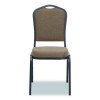 9300 Series Deluxe Upholstered Stack Chair, Fabric, Supports 500 Lb, 19" Seat Ht, Natural Taupe Seat/Back, Black Base, 2/Pack