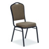 9300 Series Deluxe Upholstered Stack Chair, Fabric, Supports 500 Lb, 19" Seat Ht, Natural Taupe Seat/Back, Black Base, 2/Pack