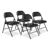950 Series Vinyl Padded Steel Folding Chair, Supports Up To 250 Lb, 17.75" Seat Height, Black, 4/Carton